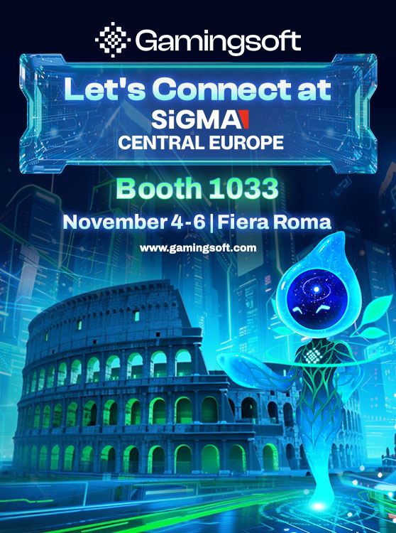 Gamingsoft  Let's Connect at SiGMA Central Europe Booth 1033 Fiera Roma mobile Banner - Gamingsoft