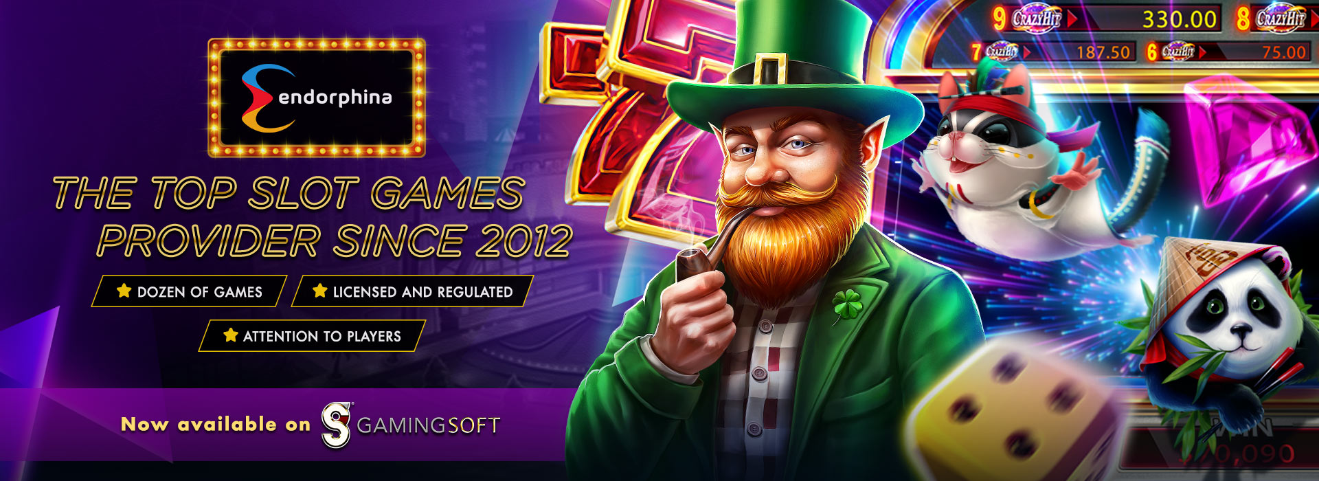 Endorphina the top slot games provider since 2012 Web Banner - GamingSoftWeb 