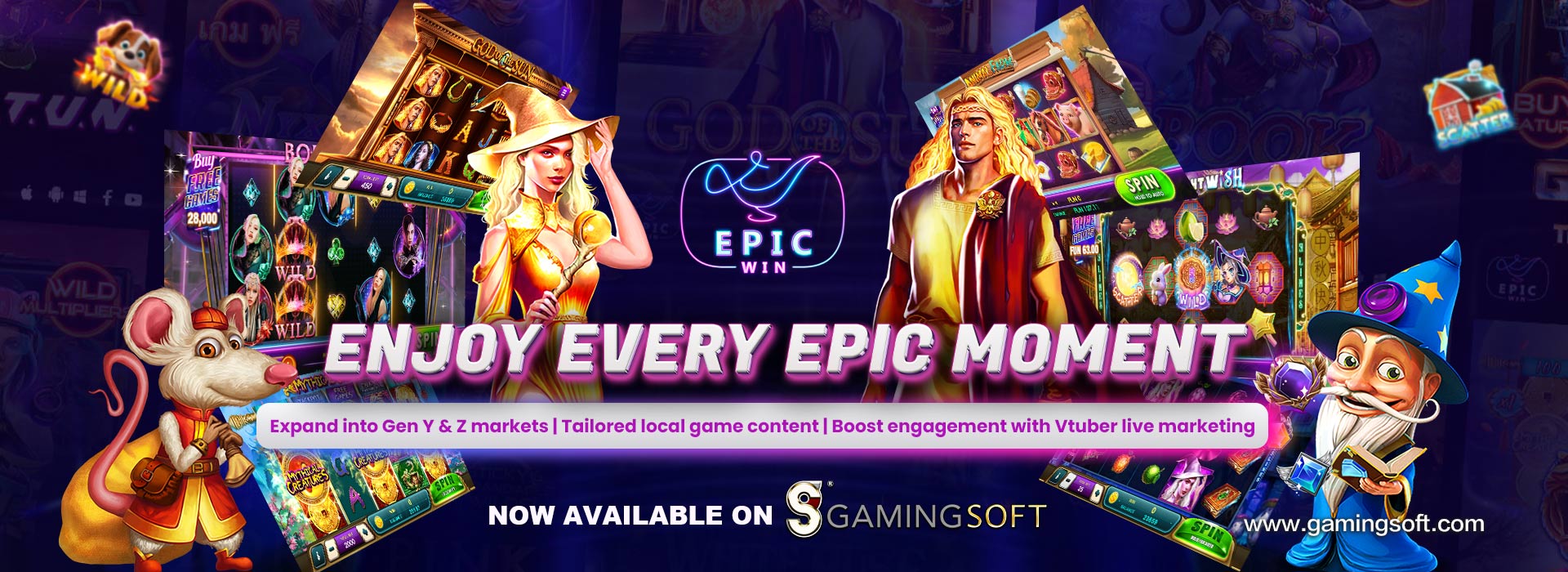EPIC WIN Enjoy every epic moment Web Banner - GamingSoftWeb 