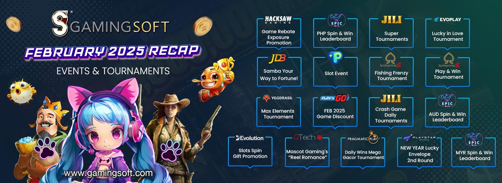 February 2025 Tournament and Event Recap Web Banner - GamingSoft