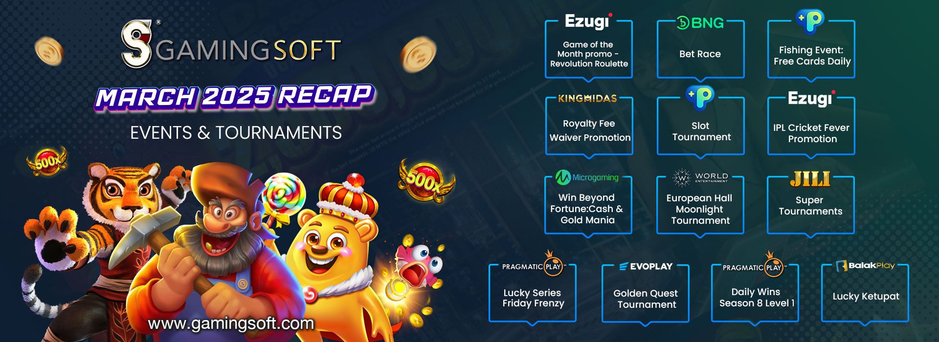 March 2025 Tournament and Event Recap Web Banner - GamingSoft