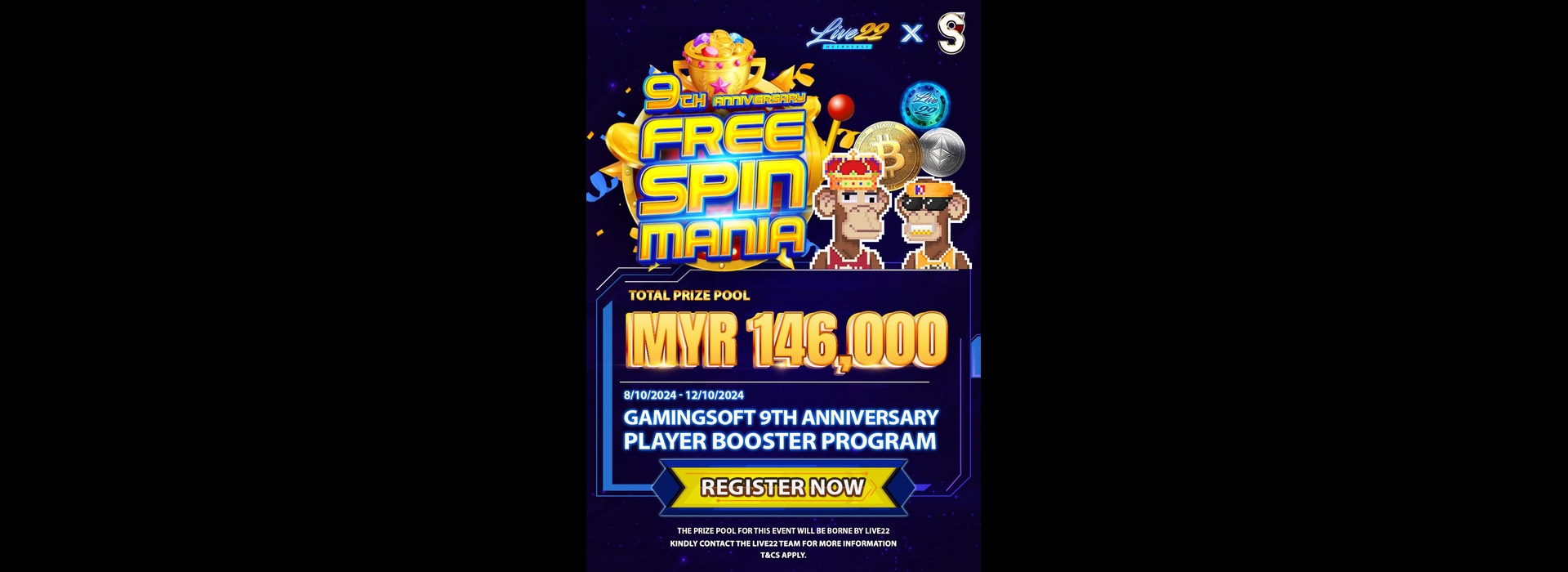 Live22 x GS 9th Anniversary Free Spin Mania!