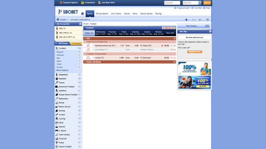 Football is a sportsbook Provided by the Vendor Partner SBOBET - GamingSoft