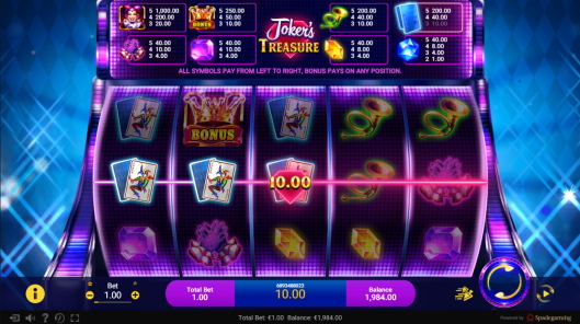 Joker’s Treasure is a Slot Game Provided by the Vendor Partner Spade Gaming - GamingSoft
