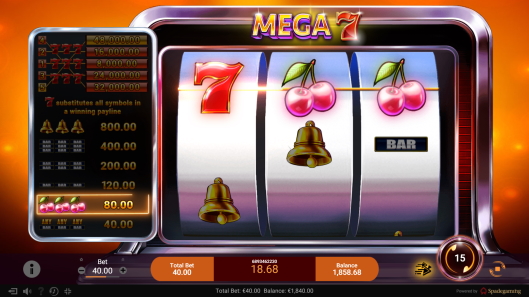Mega 7 is a Slot Game Provided by the Vendor Partner Spade Gaming - GamingSoft