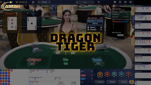 The Dragon Tiger Game From Astar Live Casino