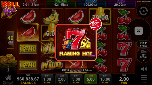 The Flaming Hot Extreme Bell Link Game From Egt Digitalslots