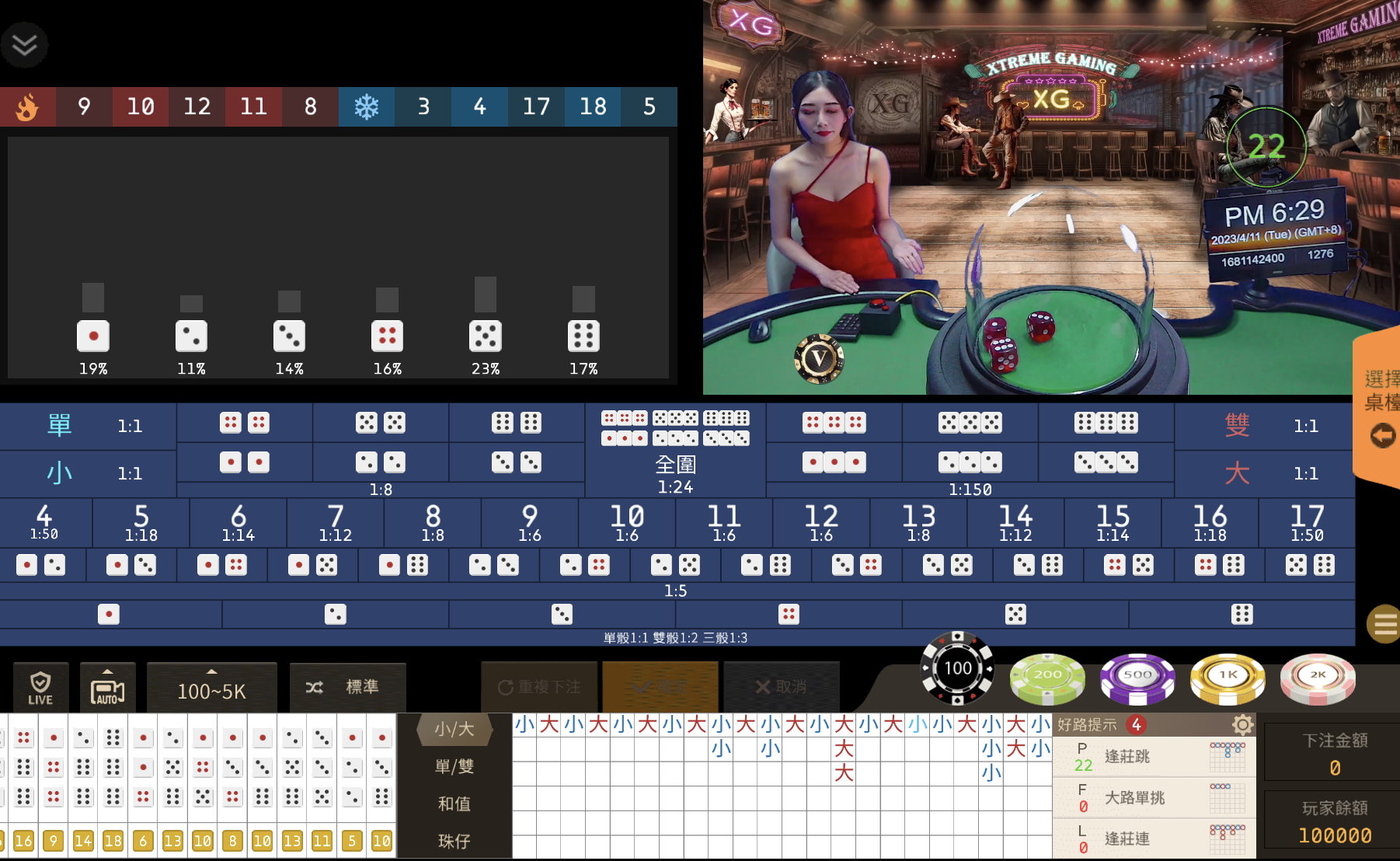 Sic Bo is a Live Casino Game Provided by the Vendor Partner Xtreme Gaming - GamingSoft
