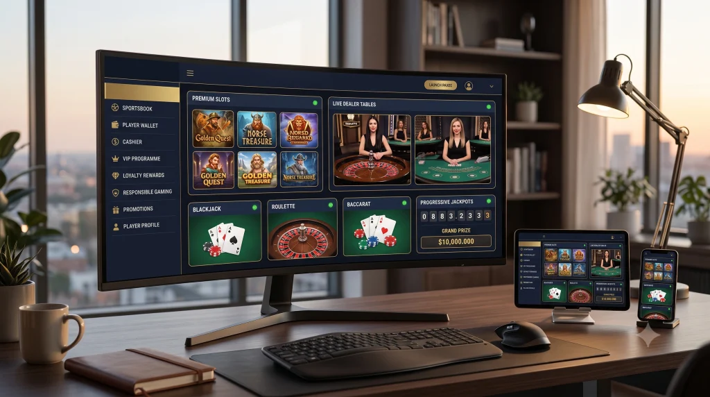 Launch-ready online casino platform with integrated payments, game providers, and Player Account Management