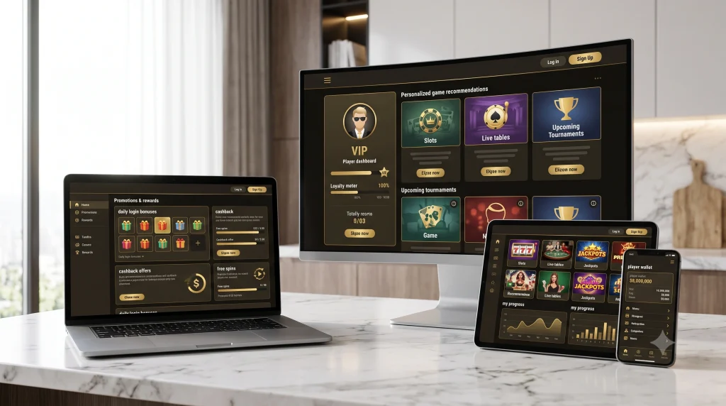 Premium online casino platform featuring VIP rewards and player engagement tools