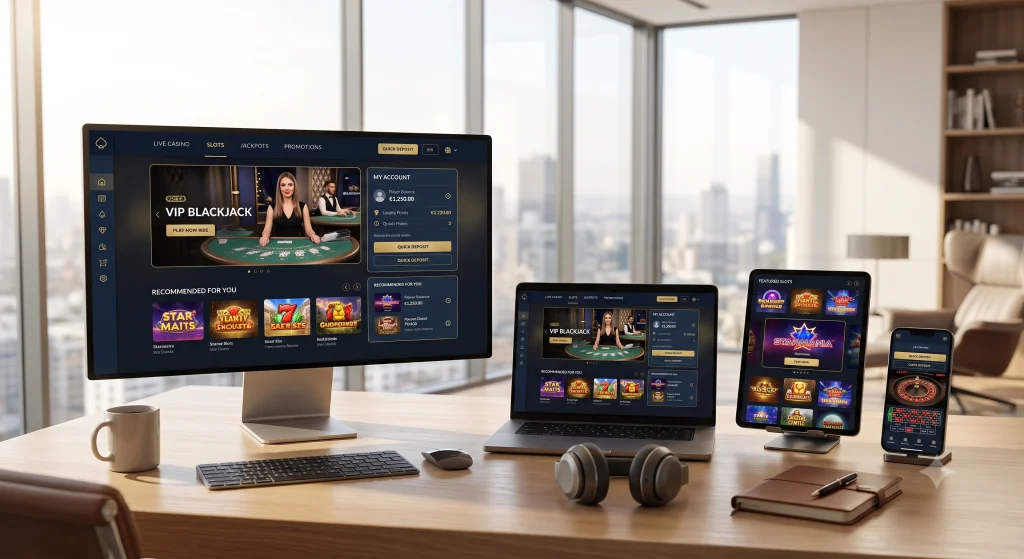 Online casino API integration connecting casino games, wallet, and payment systems