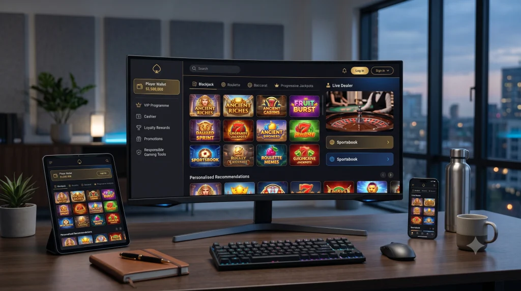 Online casino platform featured in an online casino business plan